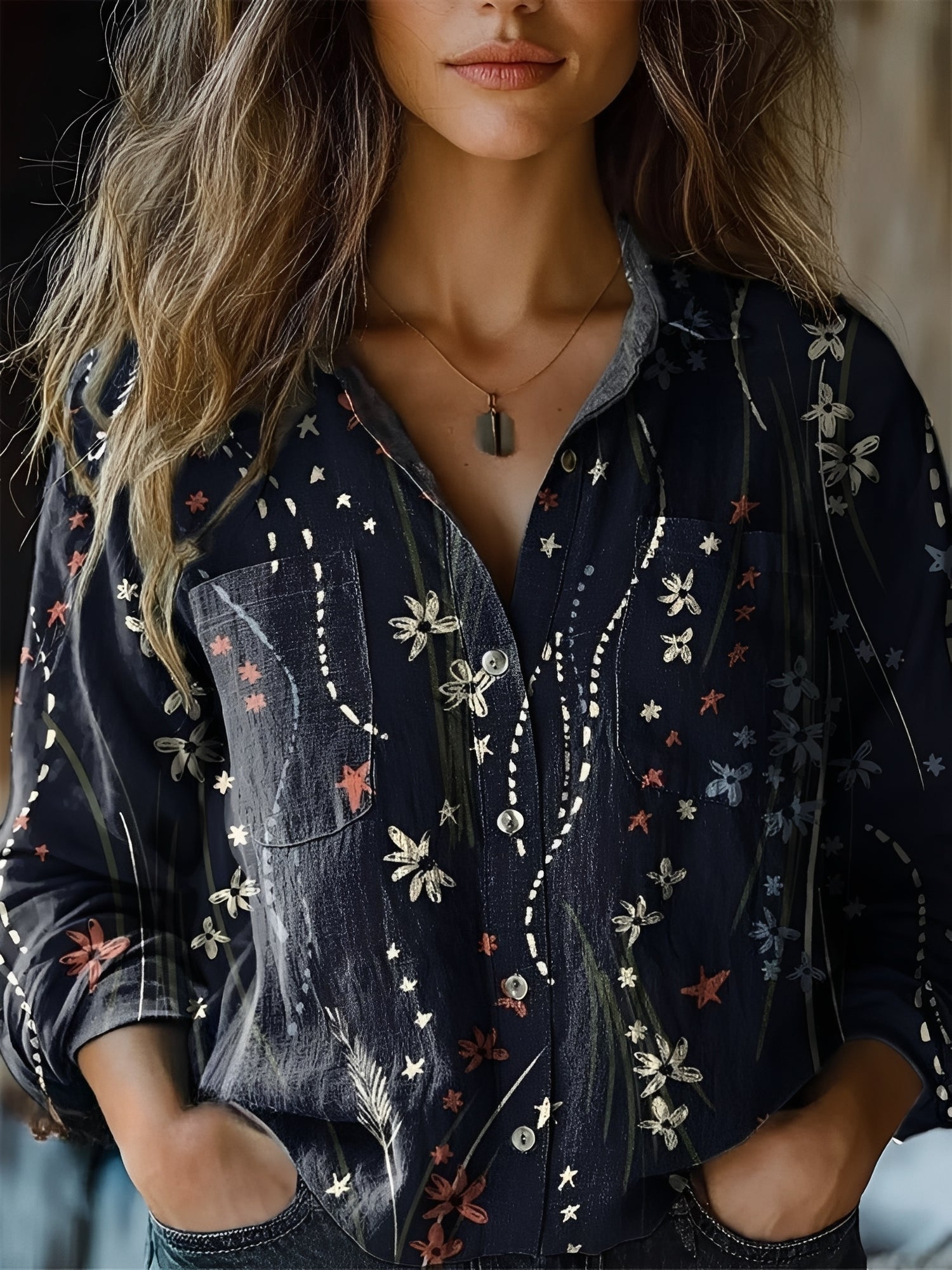 Jasmin - Blouse lumineuse à manches longues
