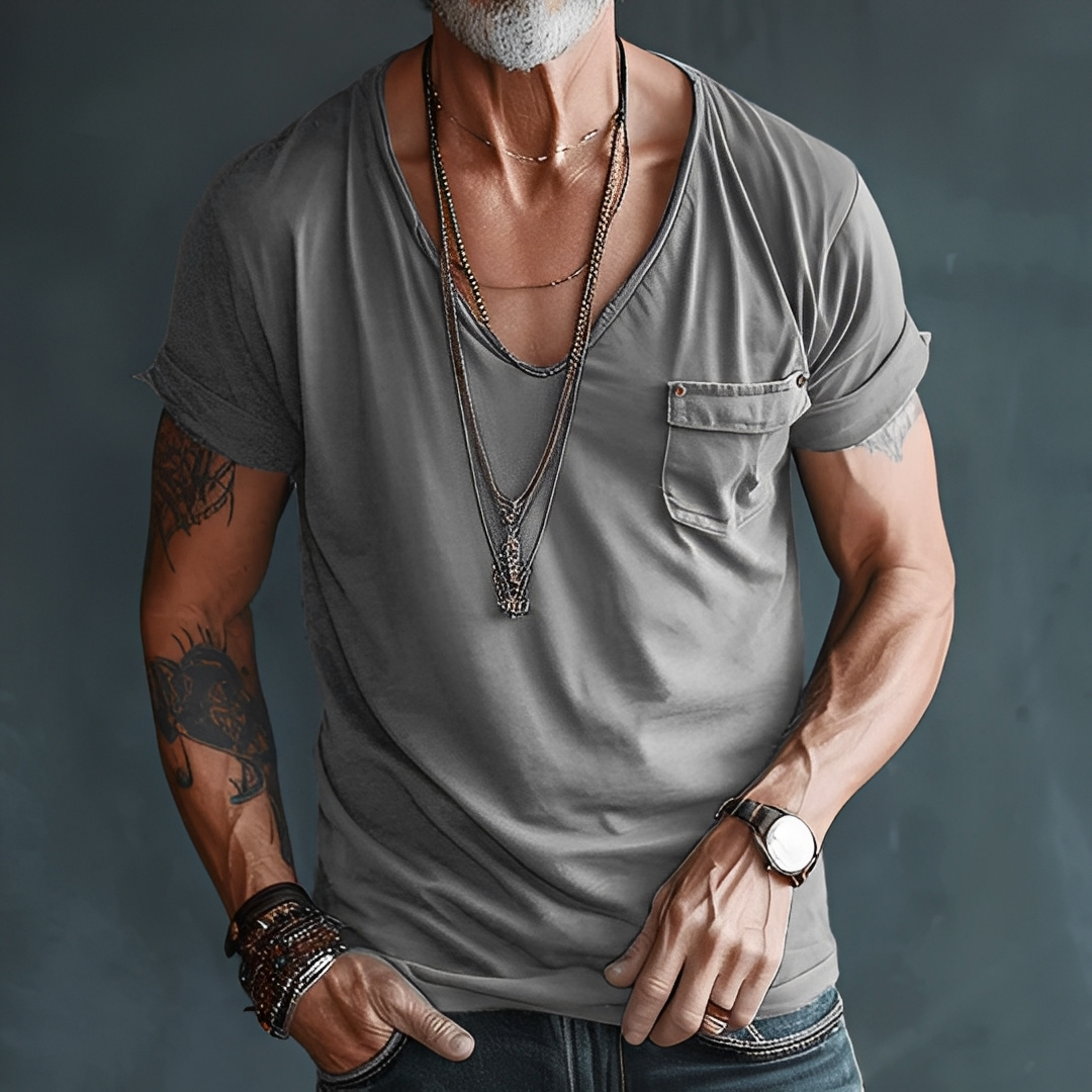 Jelou - T-shirt d'été pour homme, style décontracté