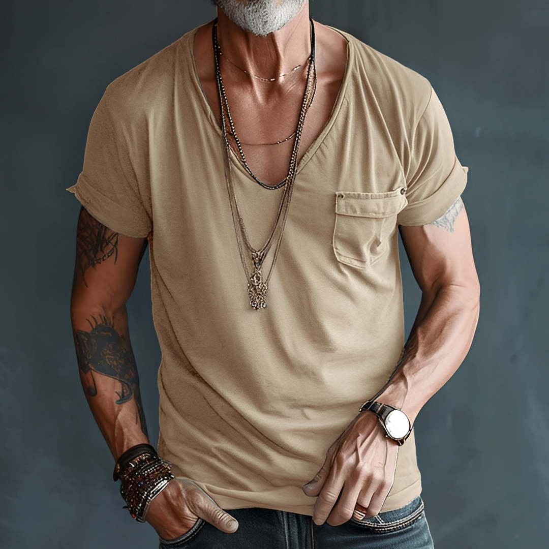 Jelou - T-shirt d'été pour homme, style décontracté