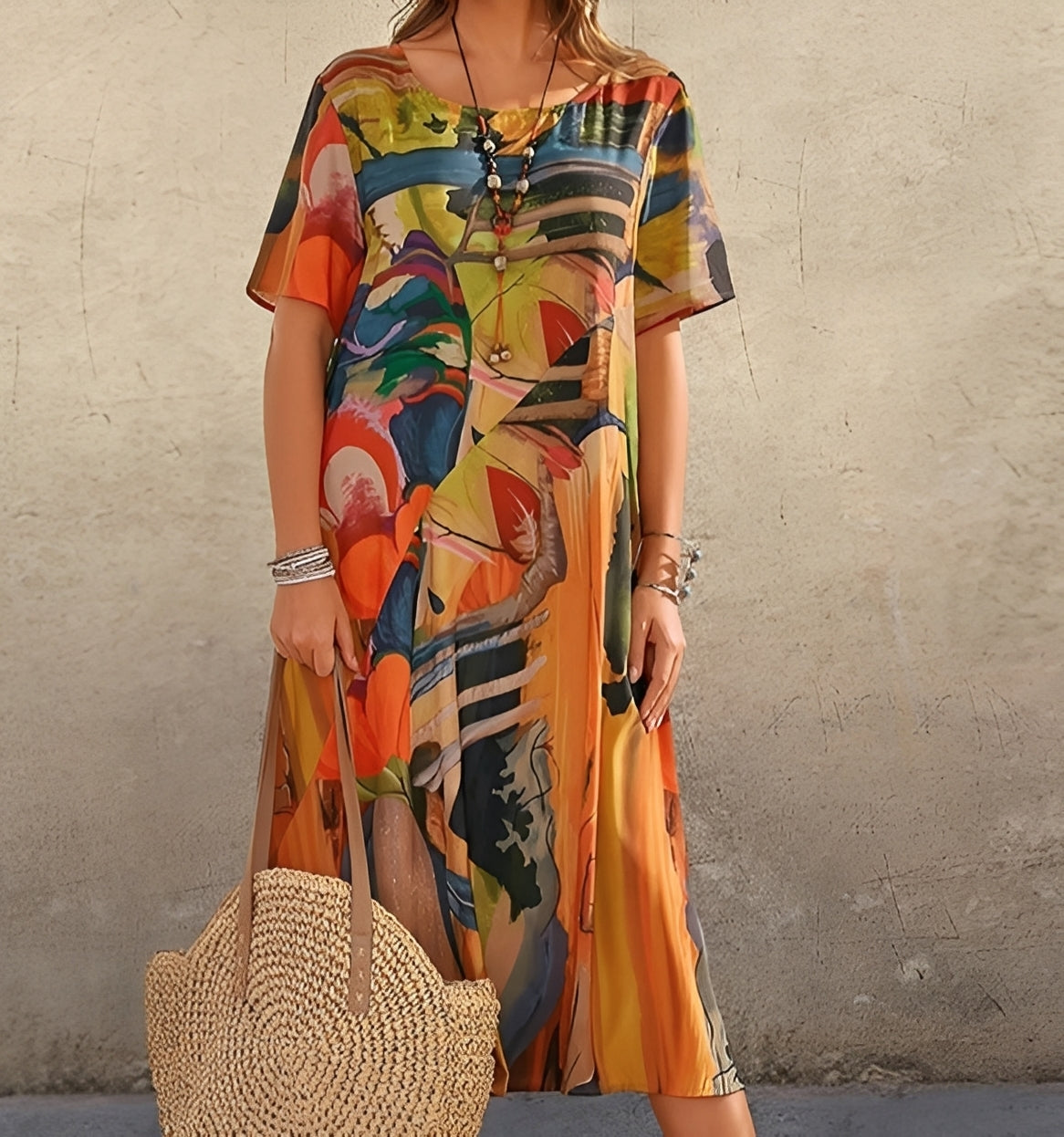 Alexa - Robe à motif raffiné et coupe ample pour femmes
