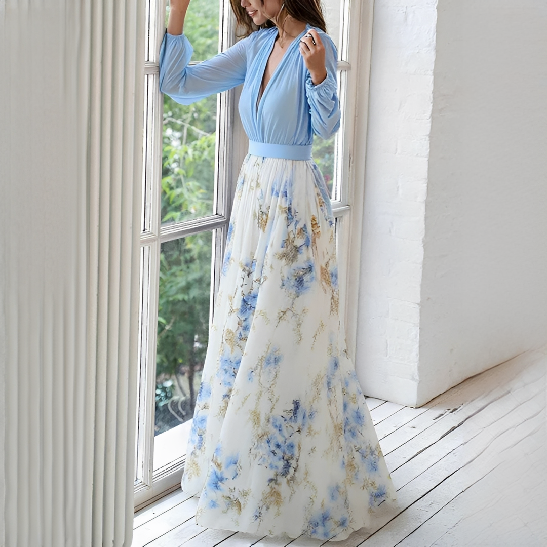Mitchellie - Robe chic à col en V pour femme