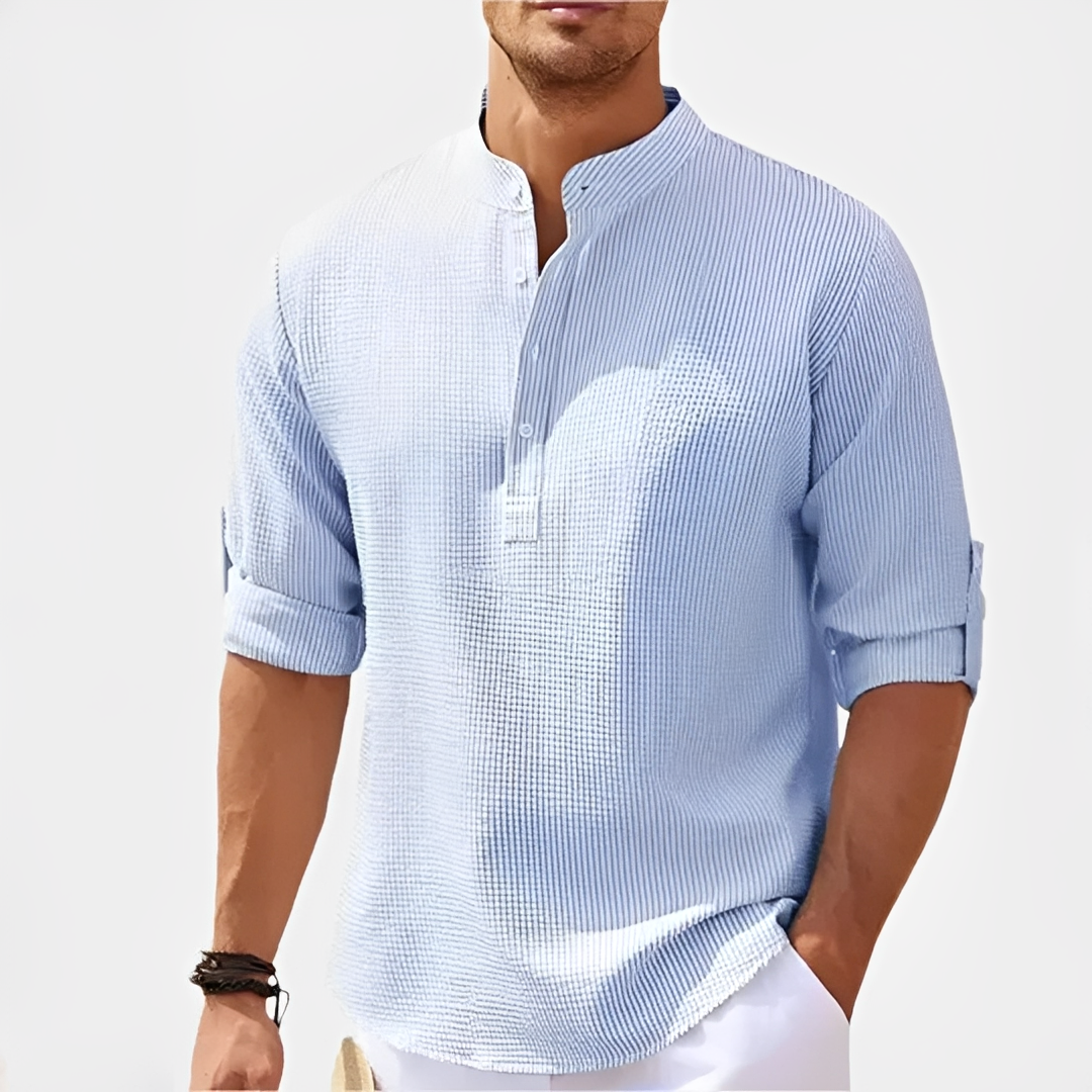 Khenneth - Chemise d'été moderne à manches longues pour homme