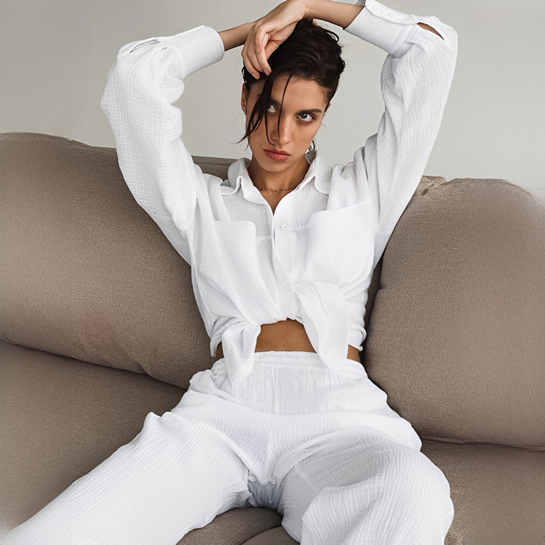 Lucille - Ensemble Décontracté Deux Pièces avec Pantalon