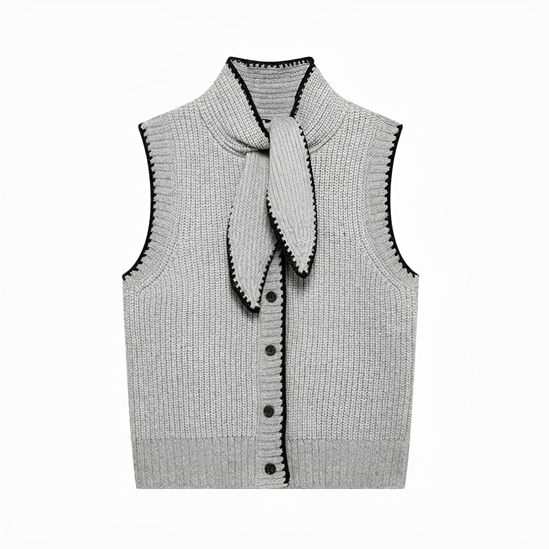 Dahlia - Gilet Élégant à Nœud