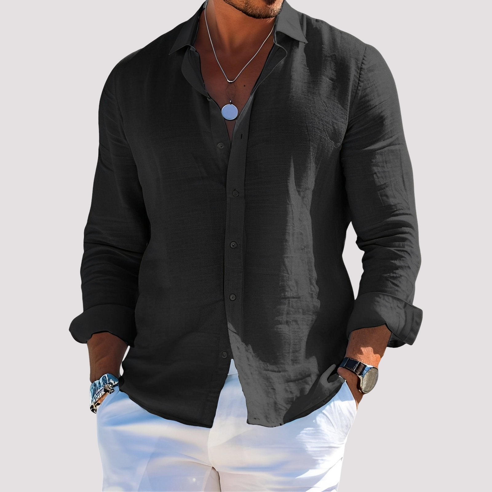 Dale – Chemise à manches longues pour hommes – Informelle et relax