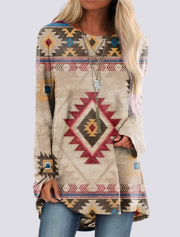 Monica - Robe chemise élégante avec motif ethnique