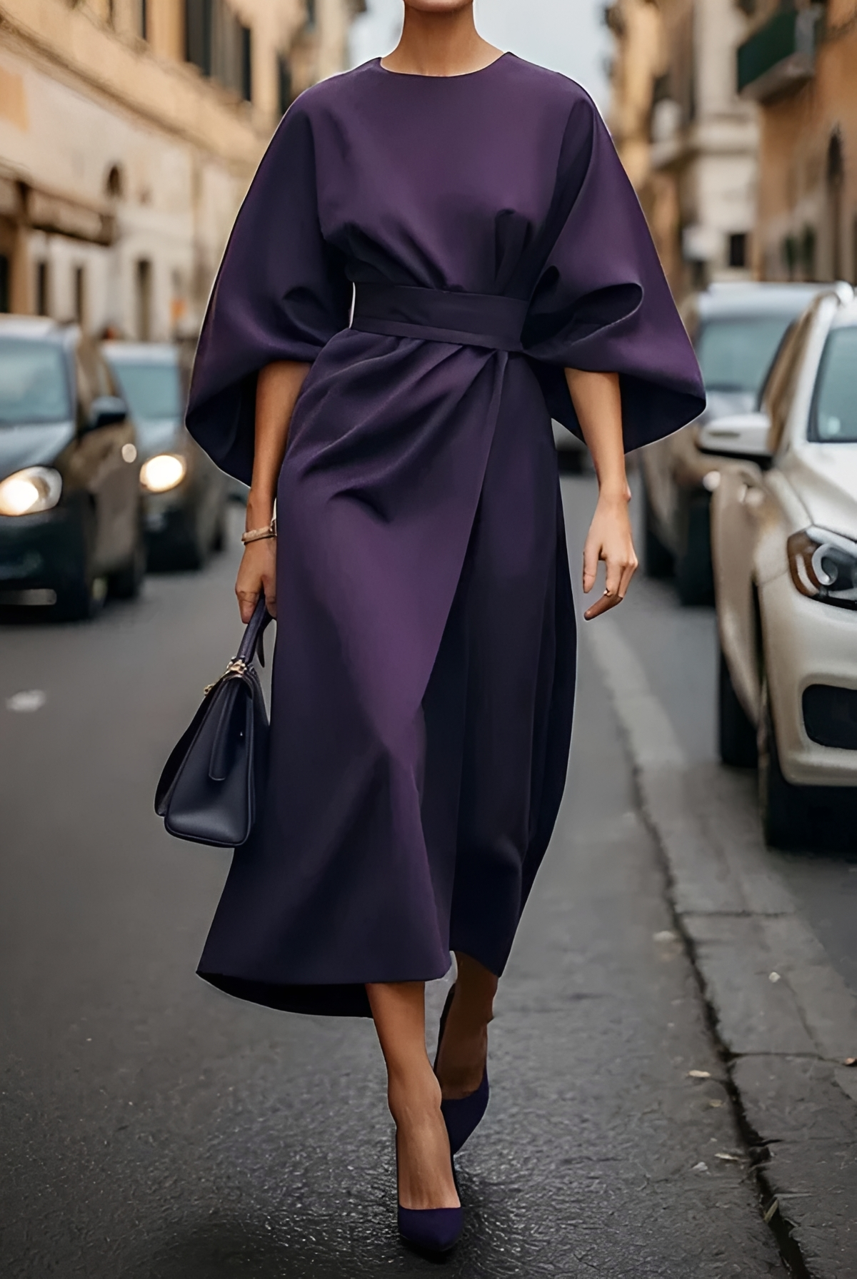 Vera - Robe Midi Chic avec Ceinture