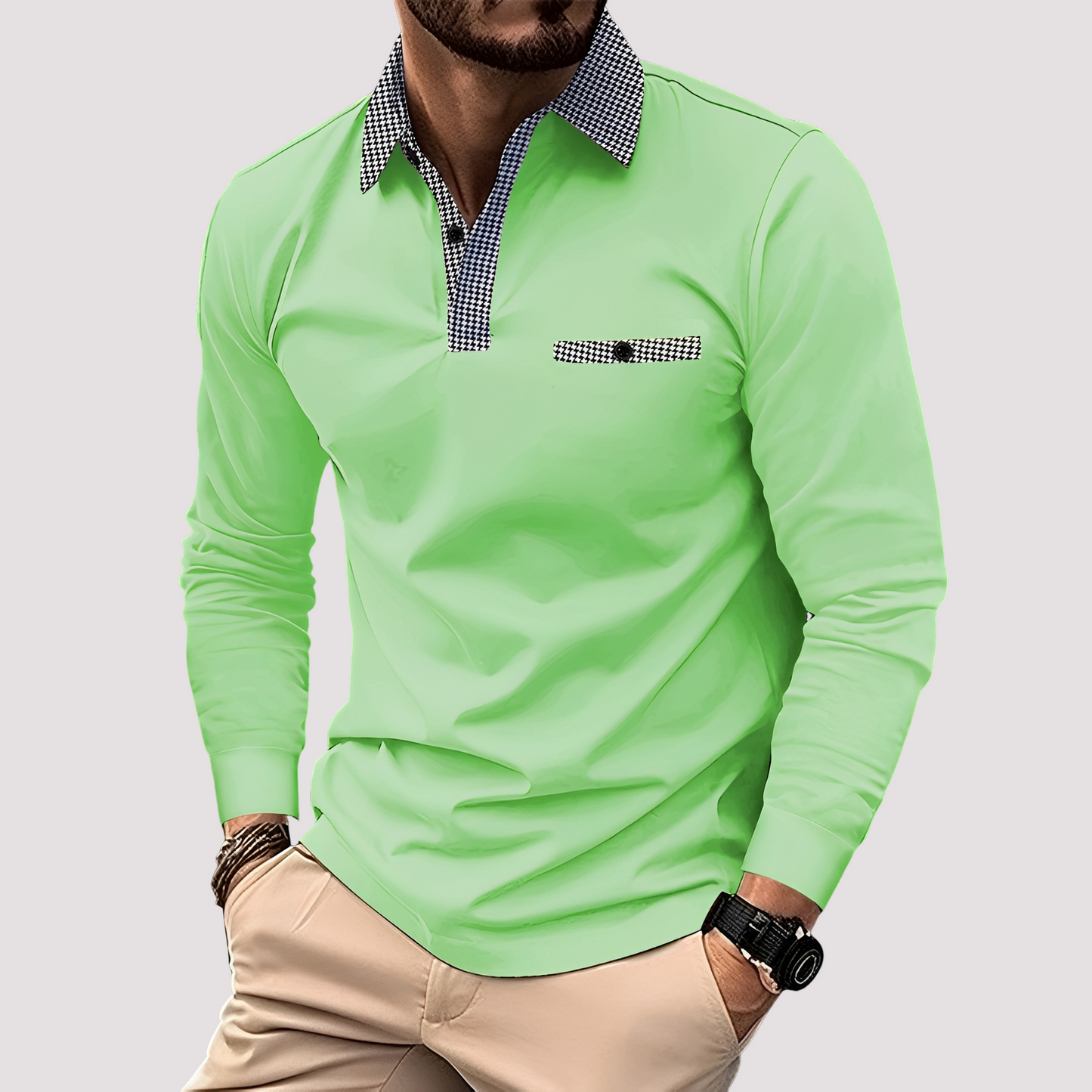 Aidan - Polo élégant à manches longues pour hommes