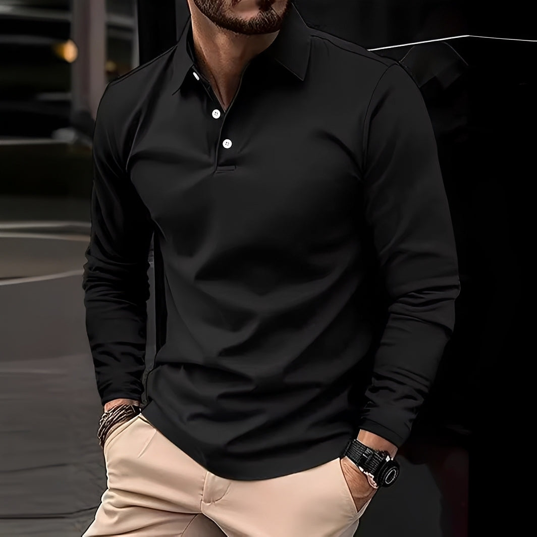 Conner – Polo homme à manches longues – Agréable et détendu