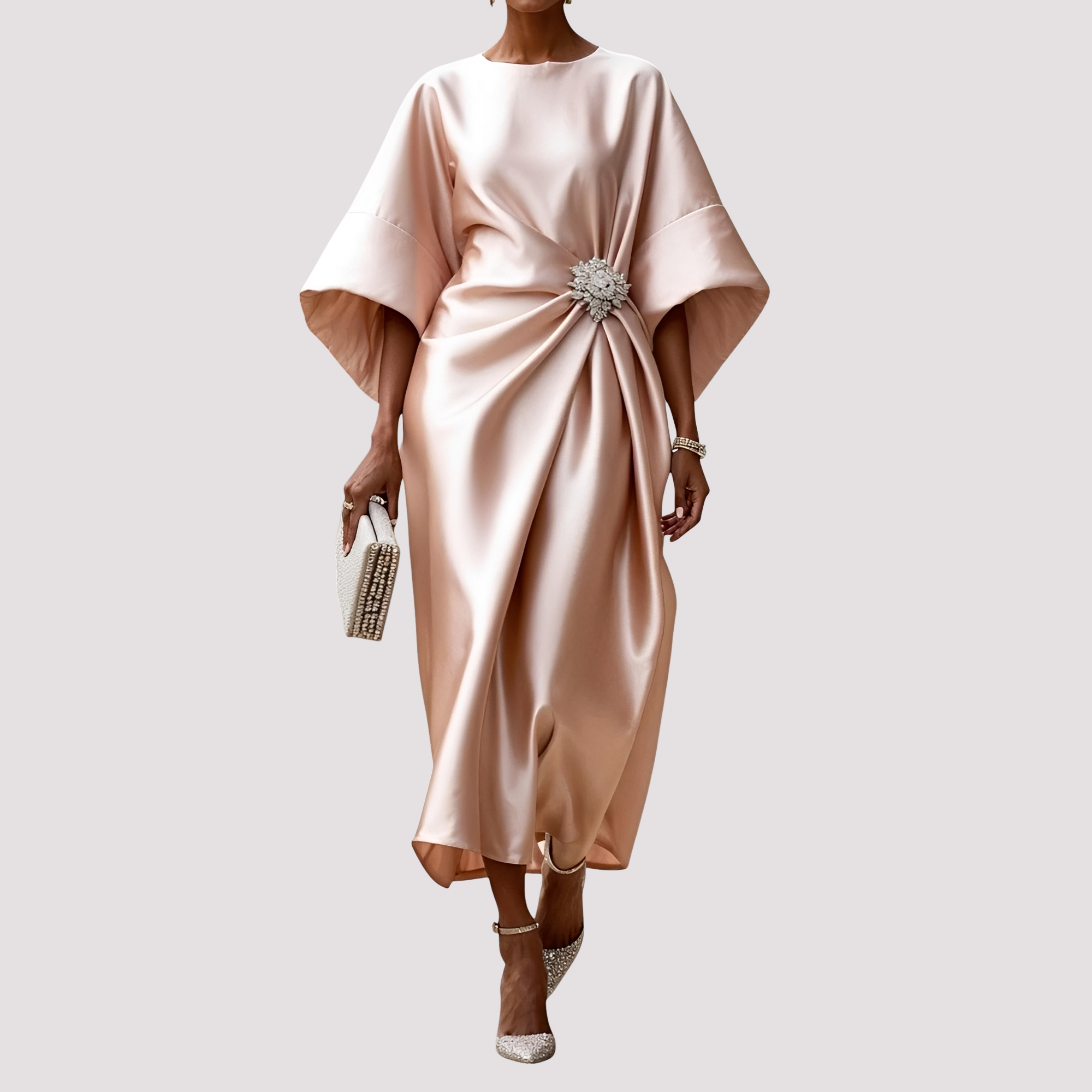 Kay - Robe Midi Chic avec Design Croisé