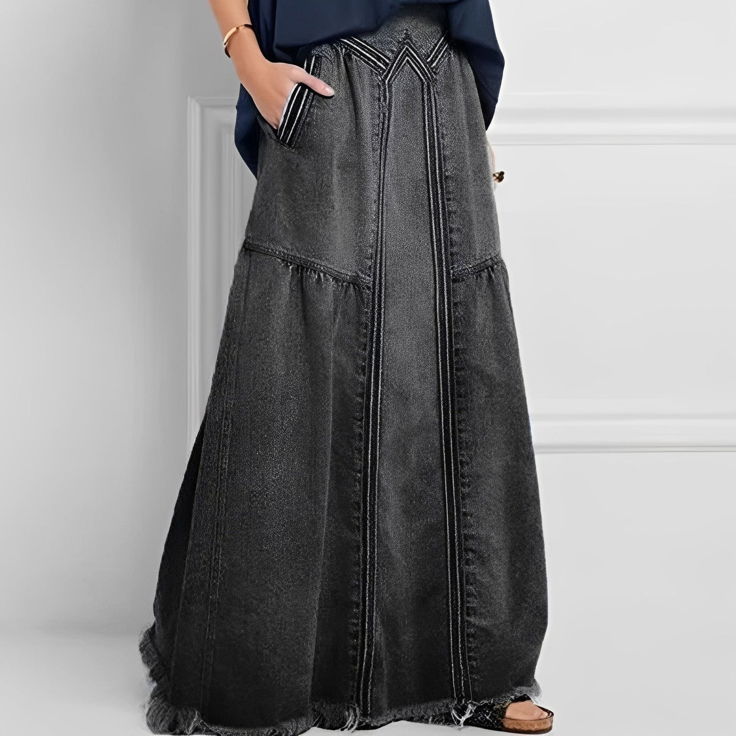 Nella - Jupe chic en denim avec poche pour femmes