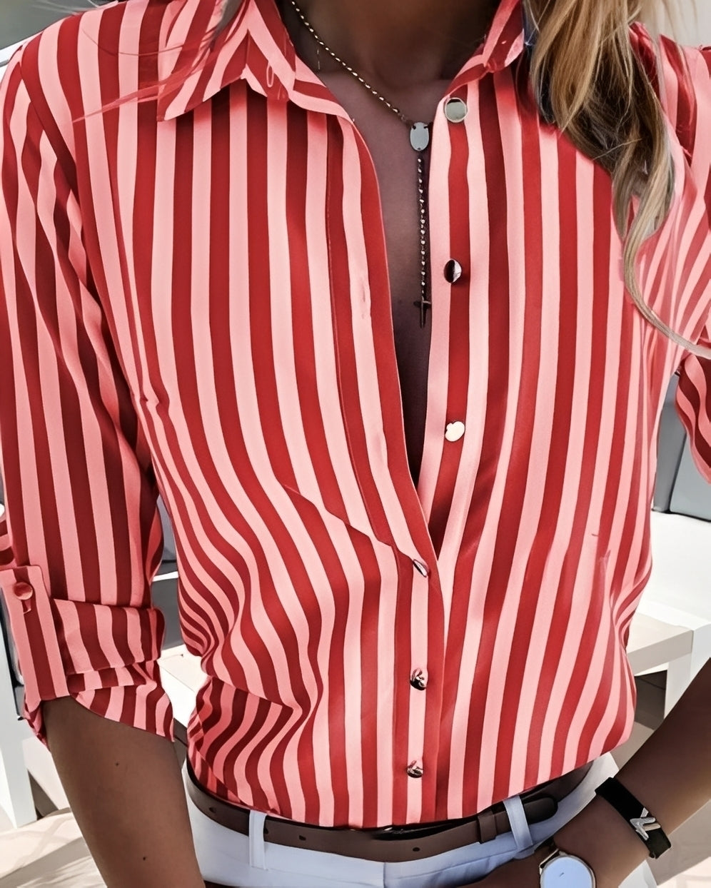 Rosie - Blouse à rayures vintage