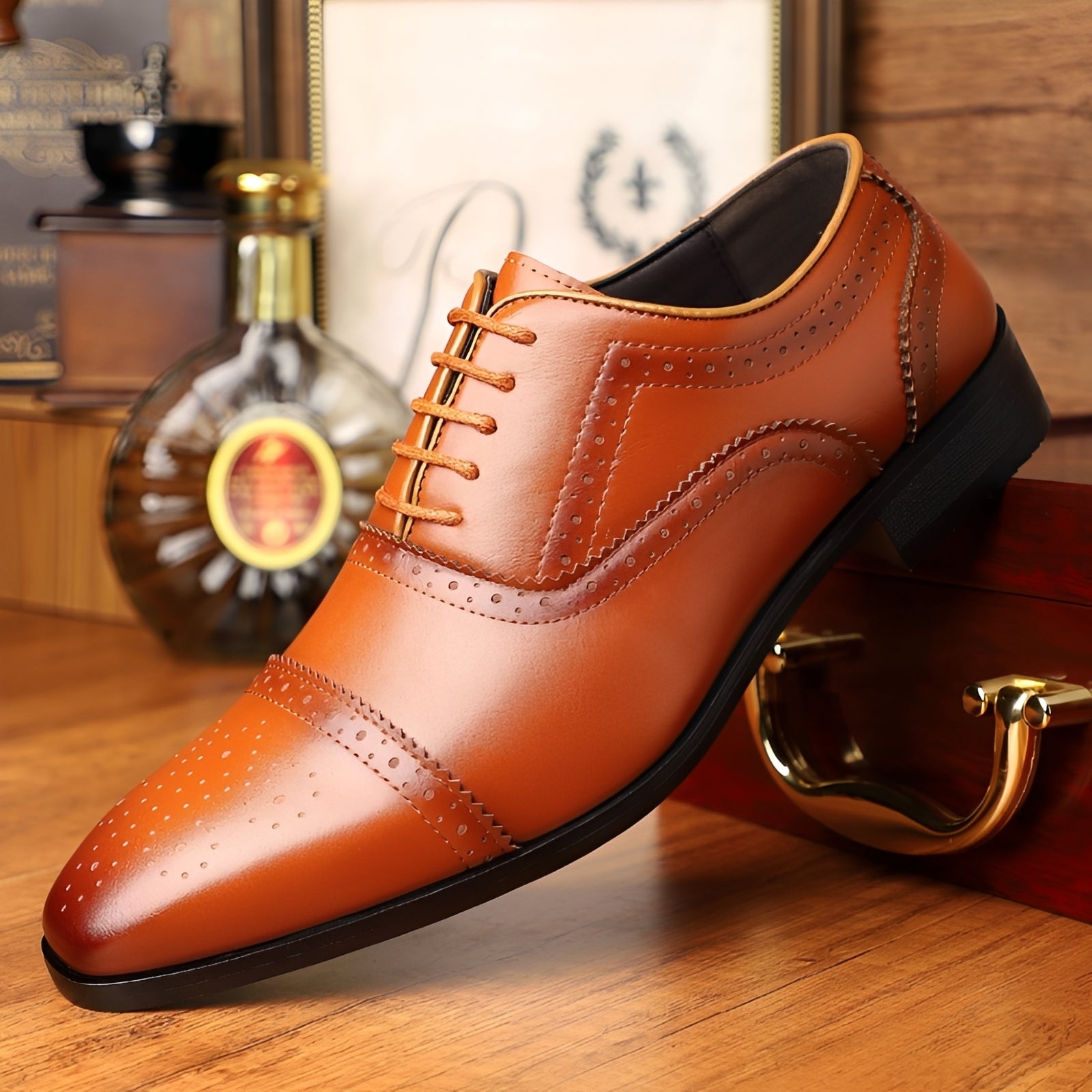 Ronan - Chaussures rétro pour hommes avec bouts pointus