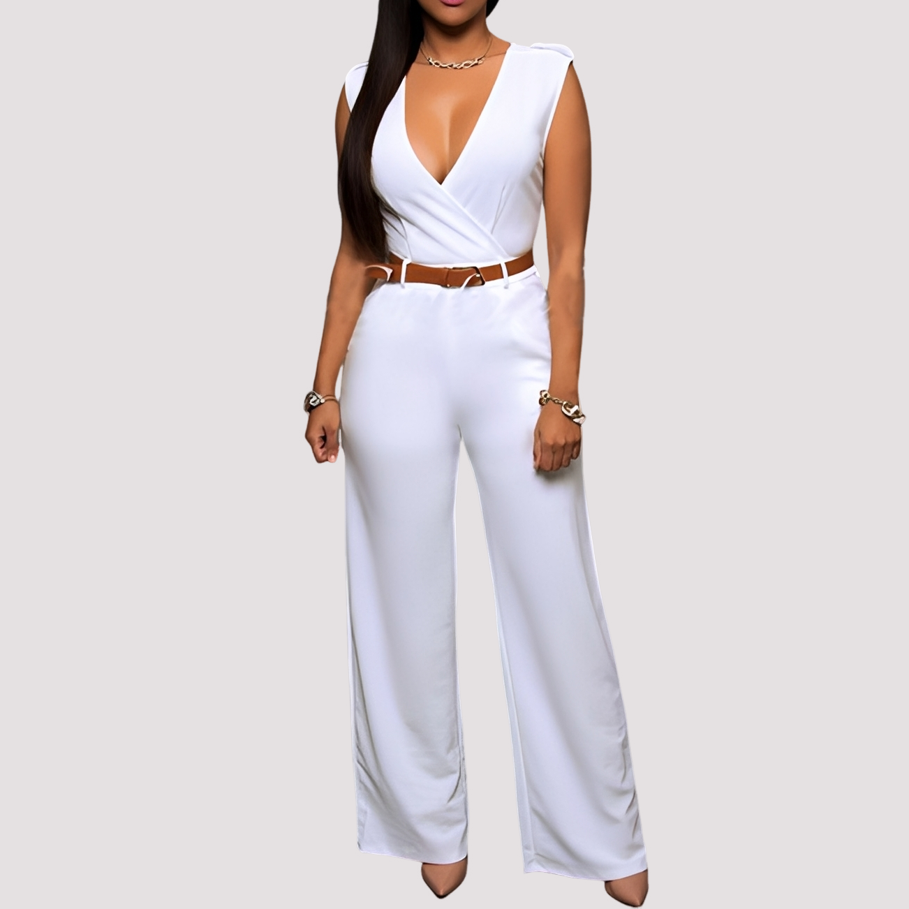 Esther - Combinaison chic avec ceinture pour femmes