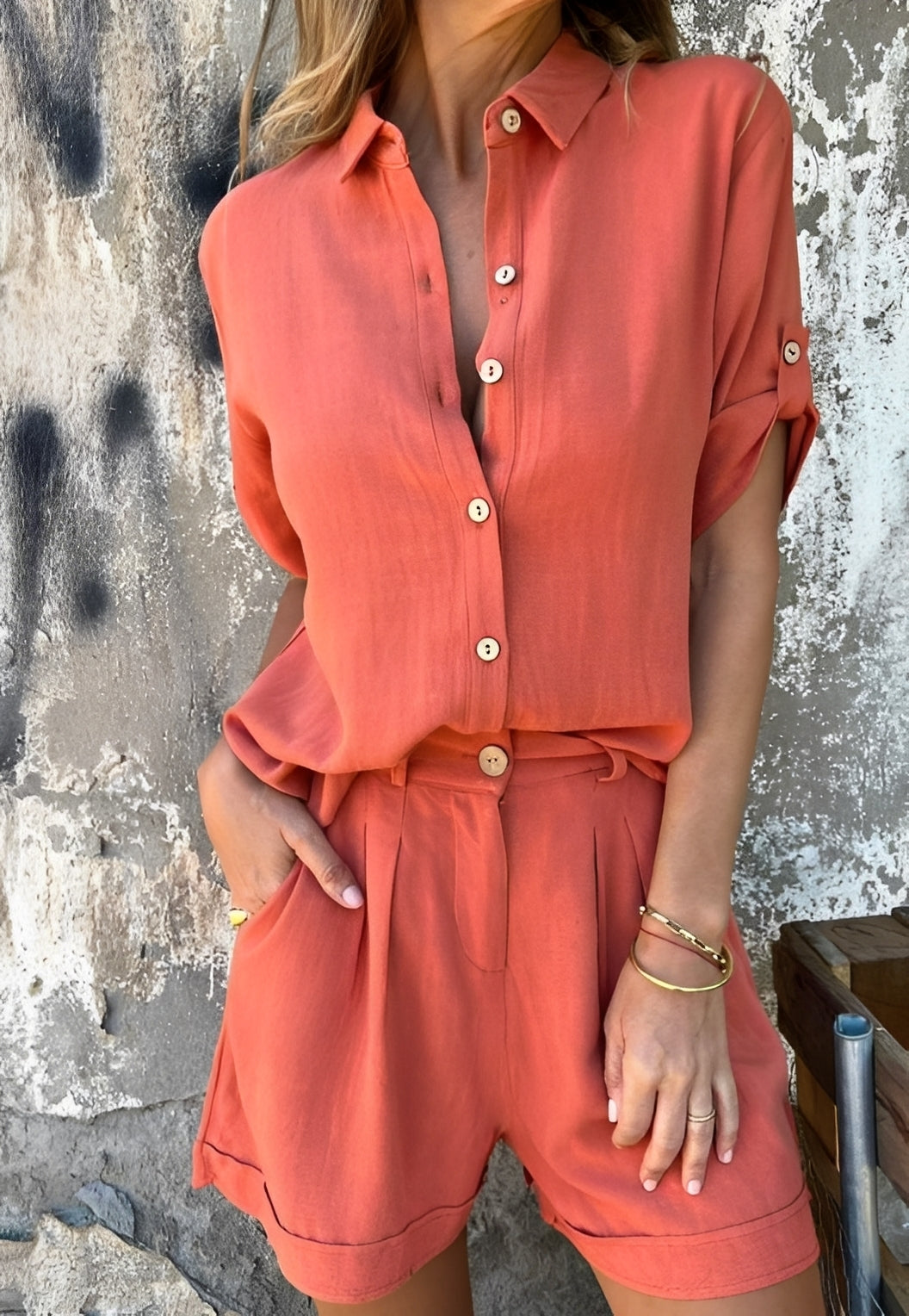 Minnie - Ensemble blouse et short relax