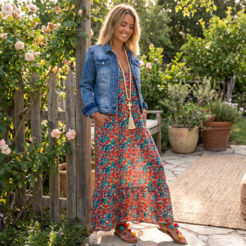 Shalisha - Robe Bohème Élégante à Col V