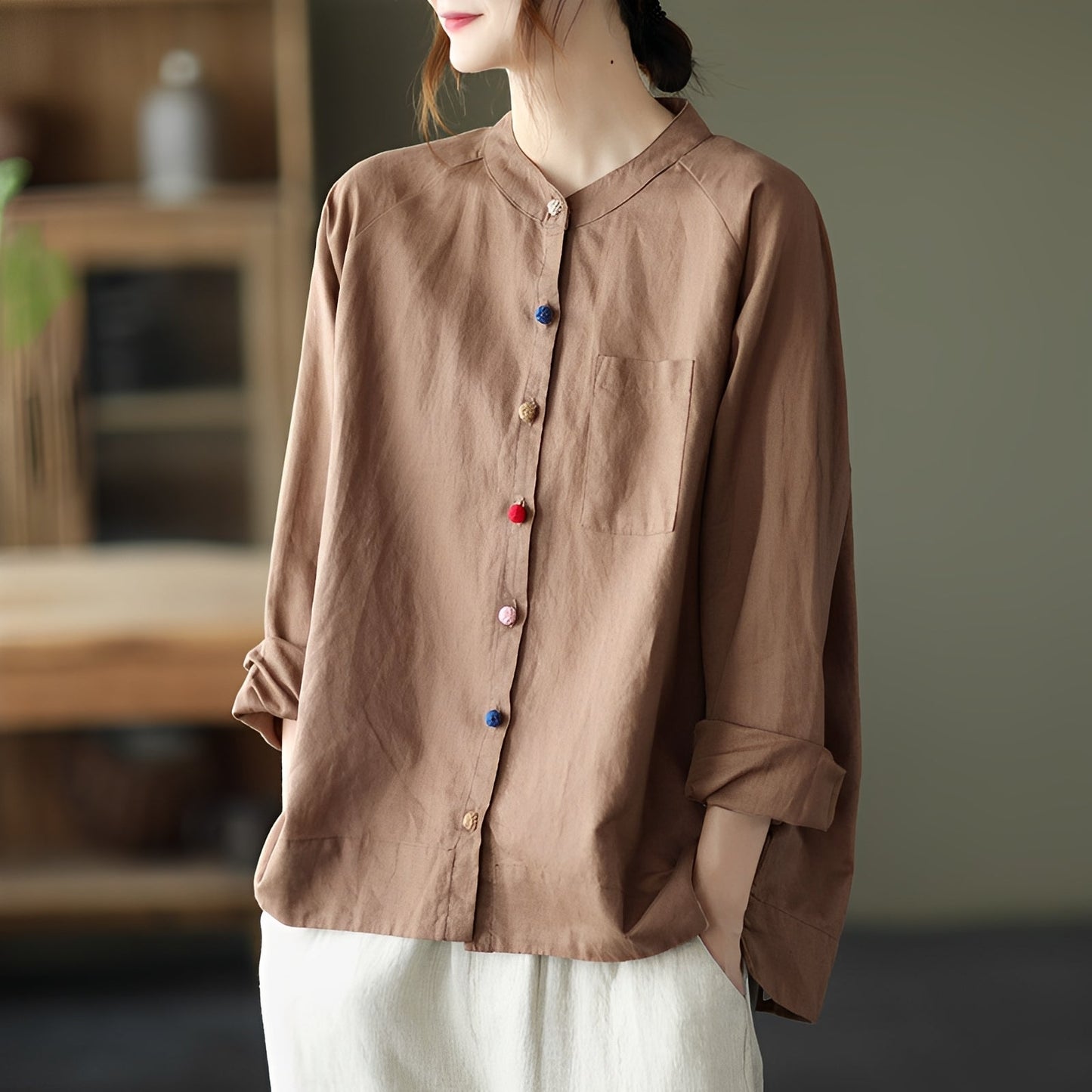 Nellie - Blouse ample avec poches pour femmes