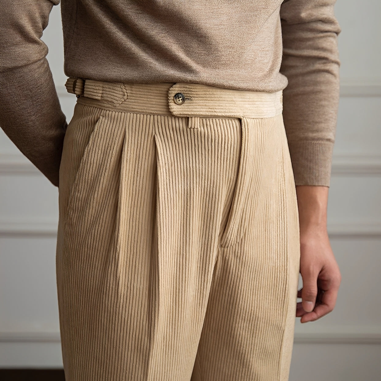 Rafael - Pantalon à Taille Haute en Tissu à Motifs