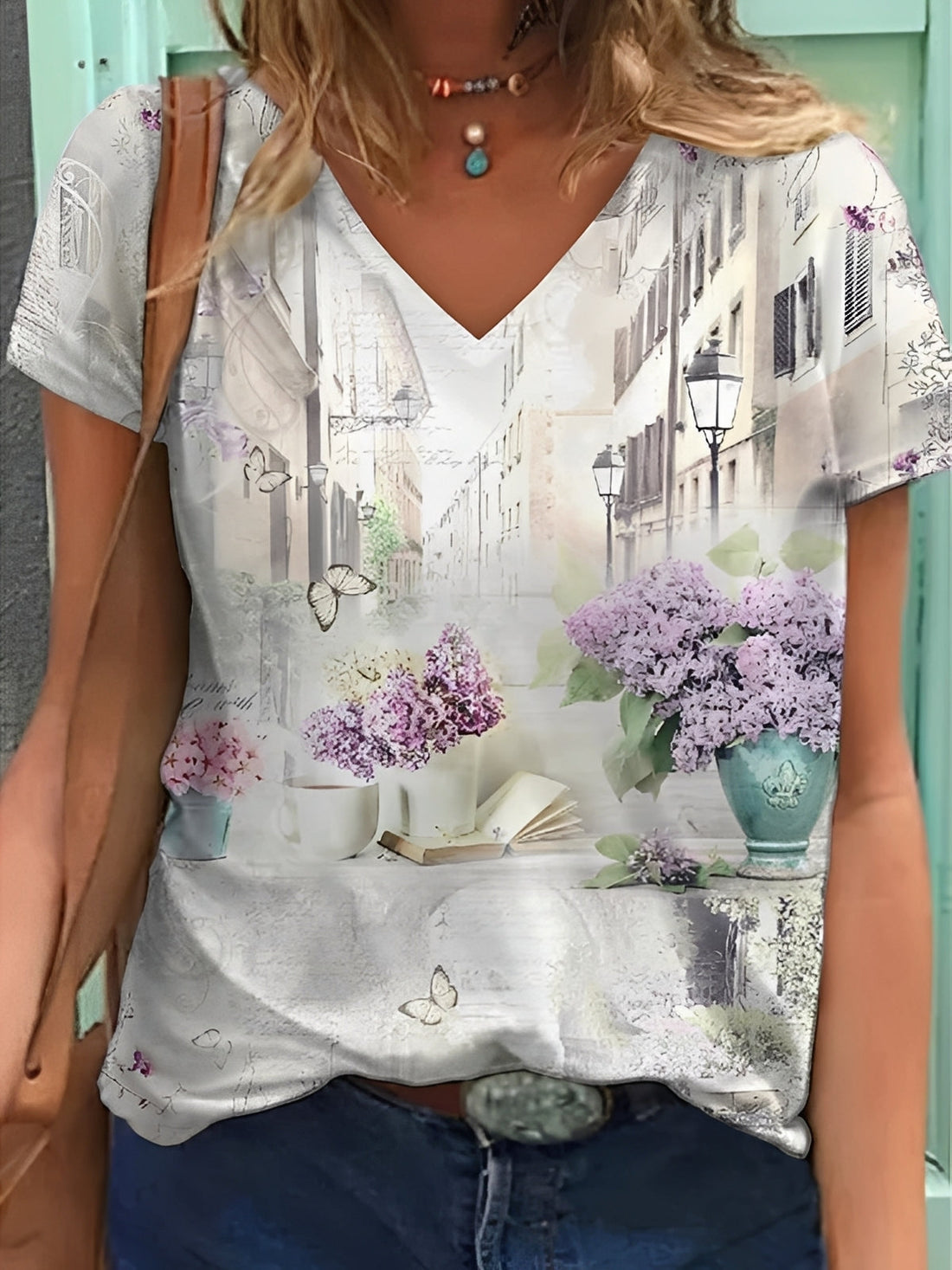 Niki - Haut élégant avec motifs de fleurs pour femmes