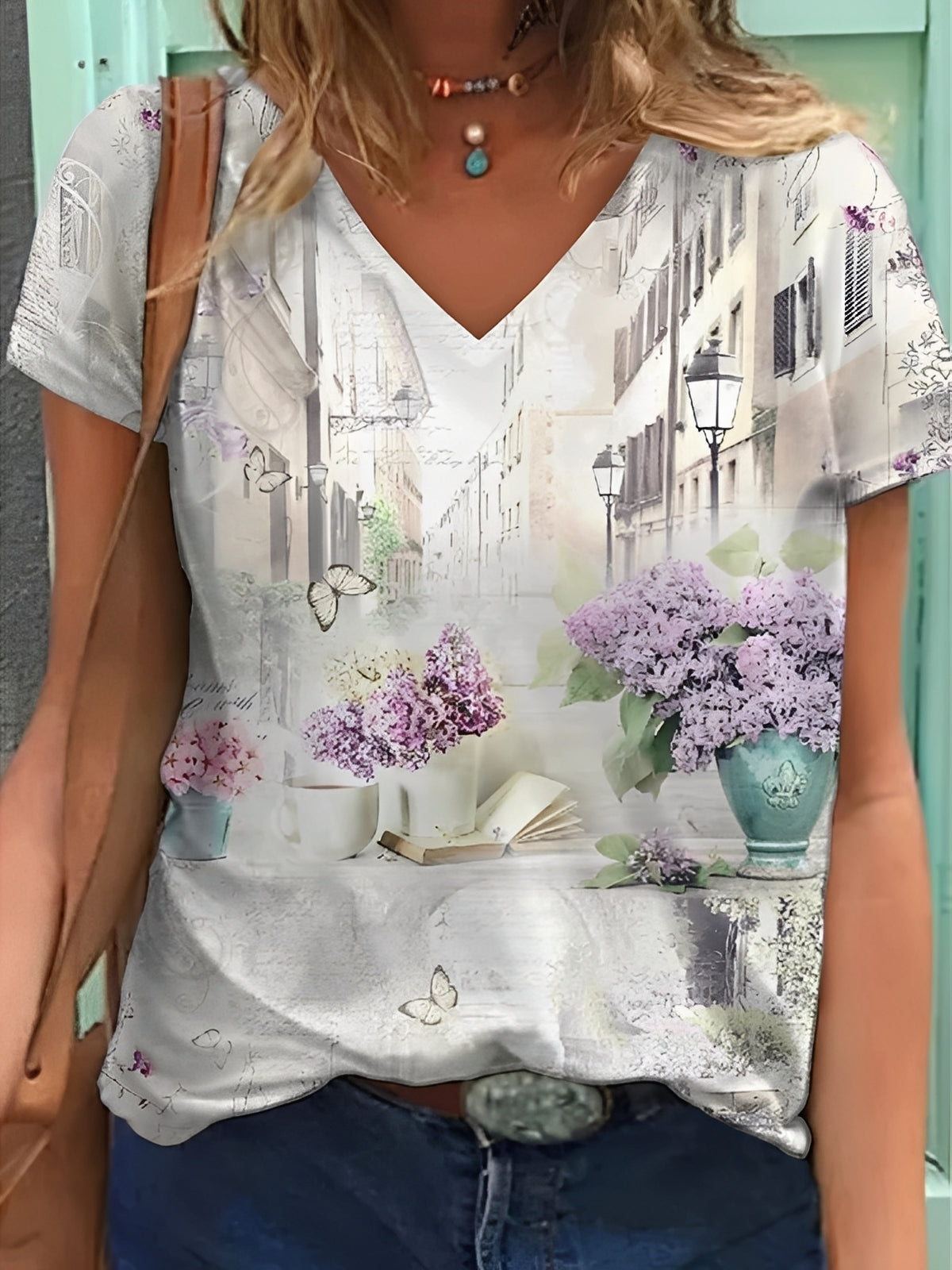Niki - Haut élégant avec motifs de fleurs pour femmes