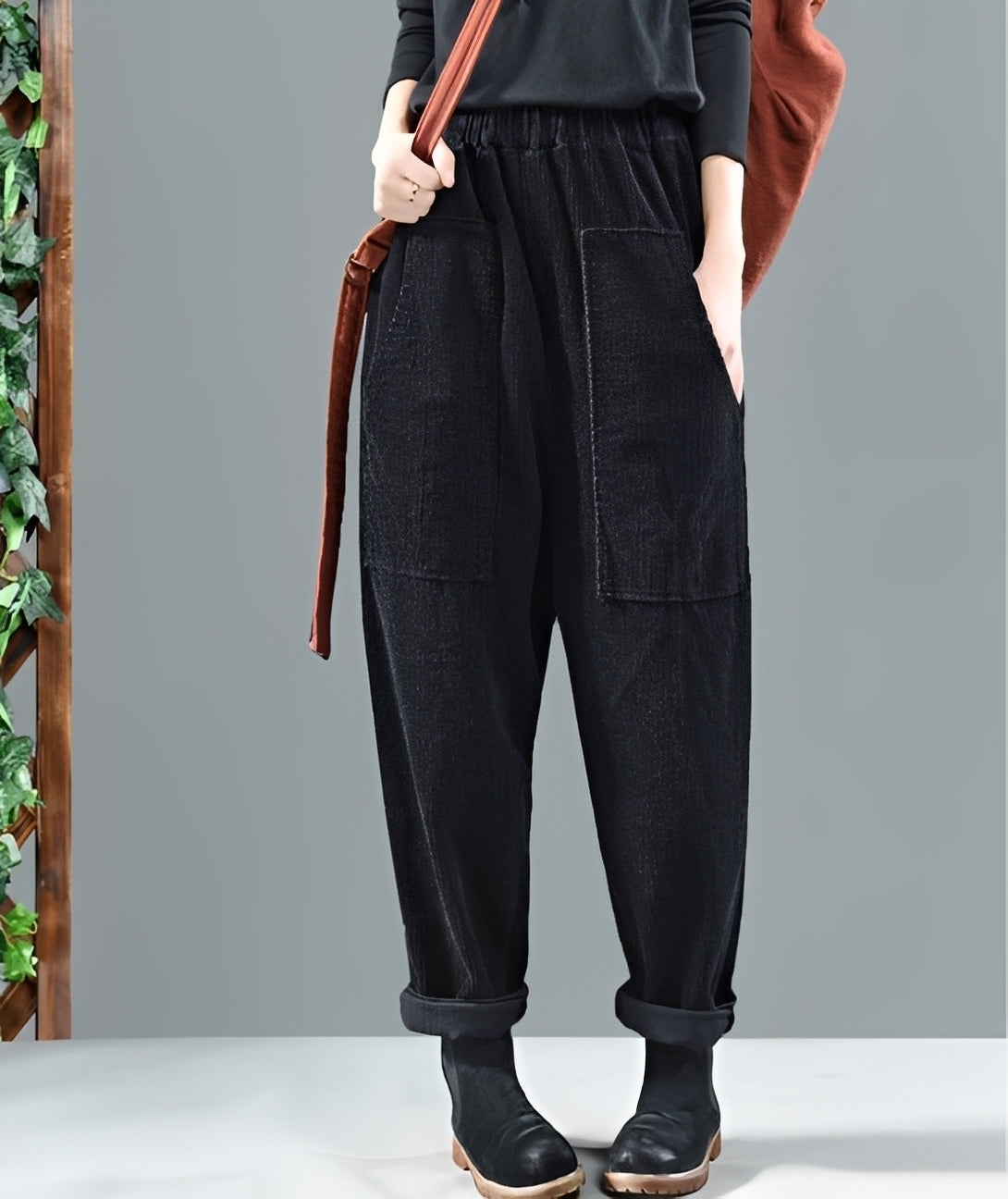 Hanna - Pantalon harem élégant en velours côtelé pour femmes