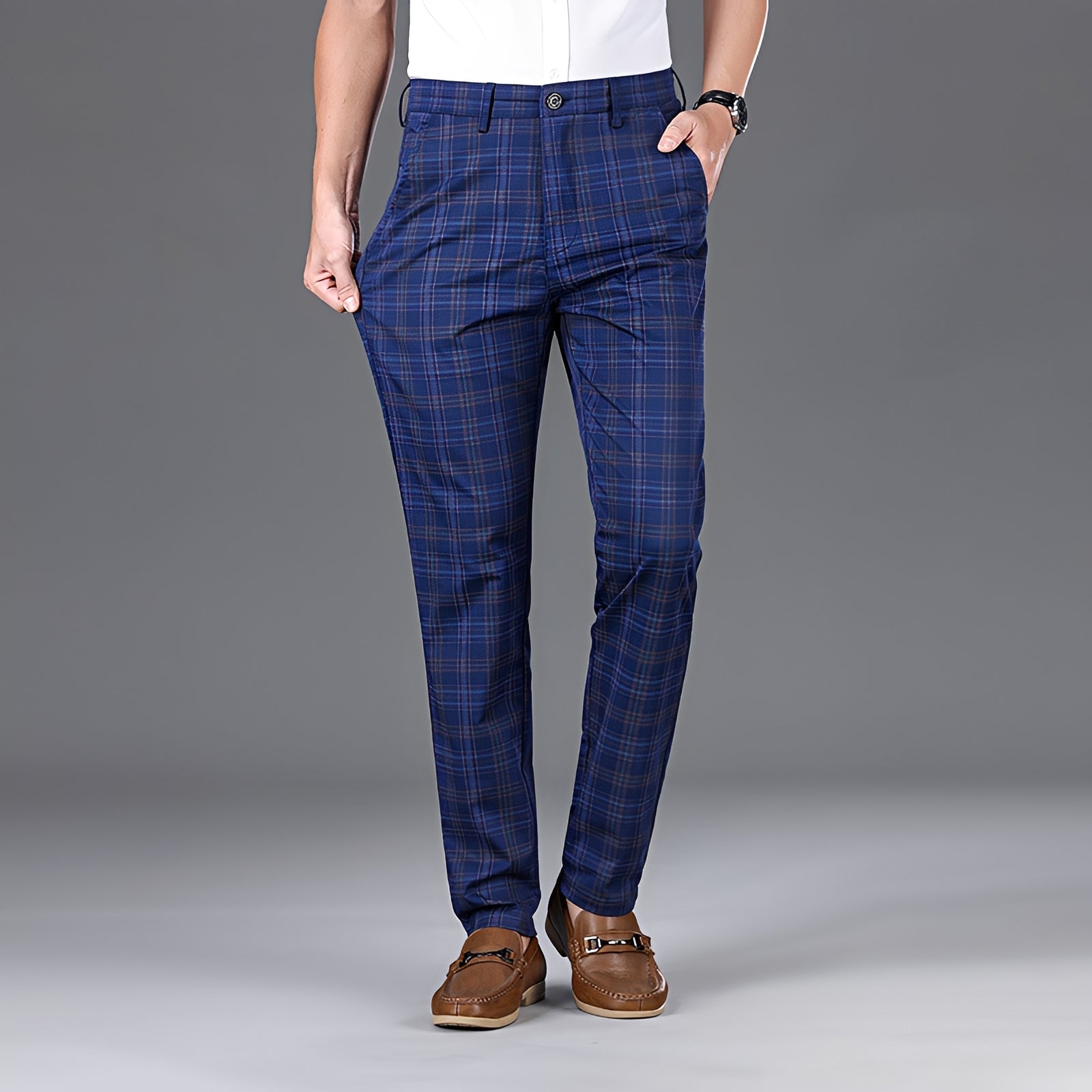 Myers - Pantalon style décontracté à carreaux