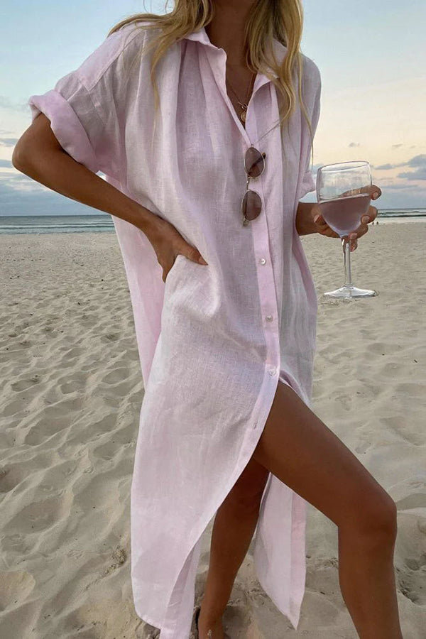 Gracey - Robe chemise style plage