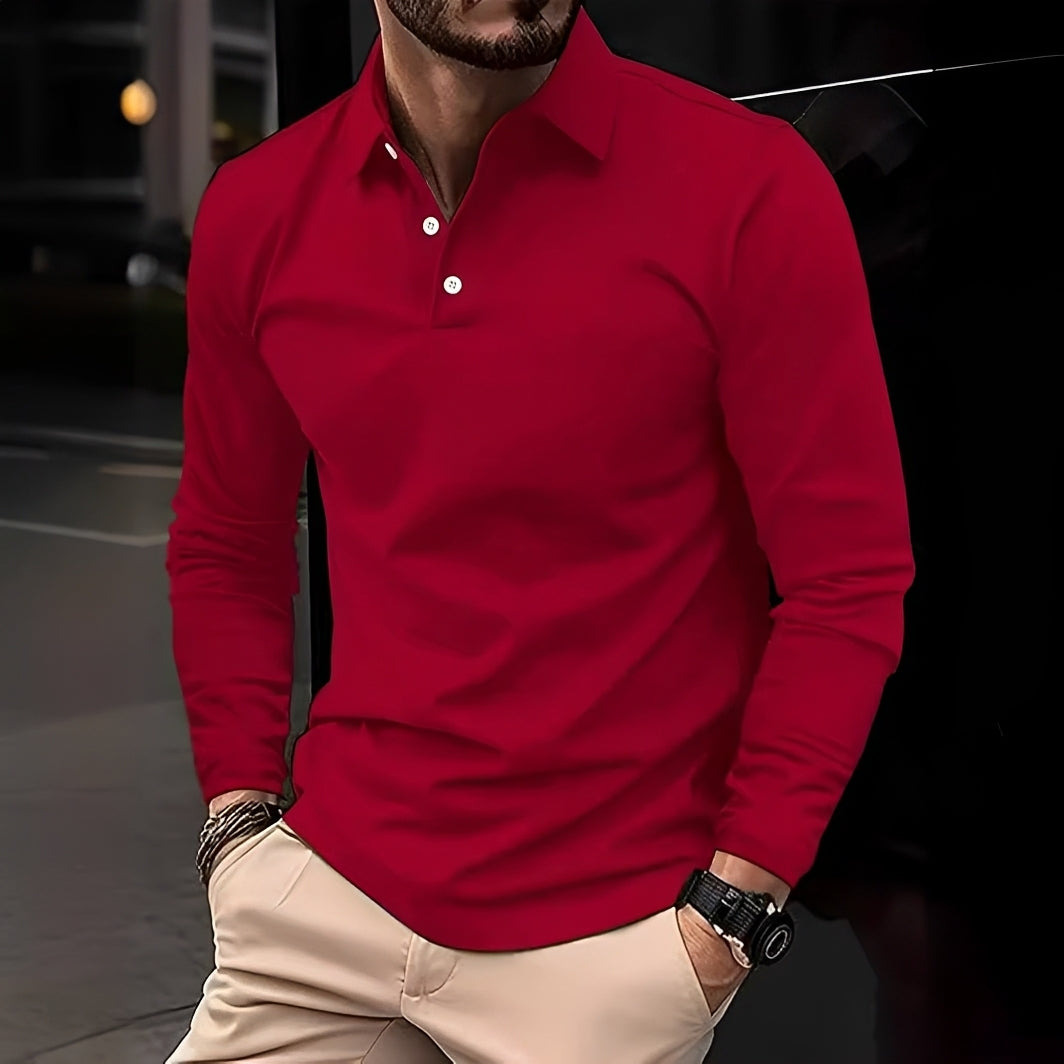 Conner – Polo homme à manches longues – Agréable et détendu
