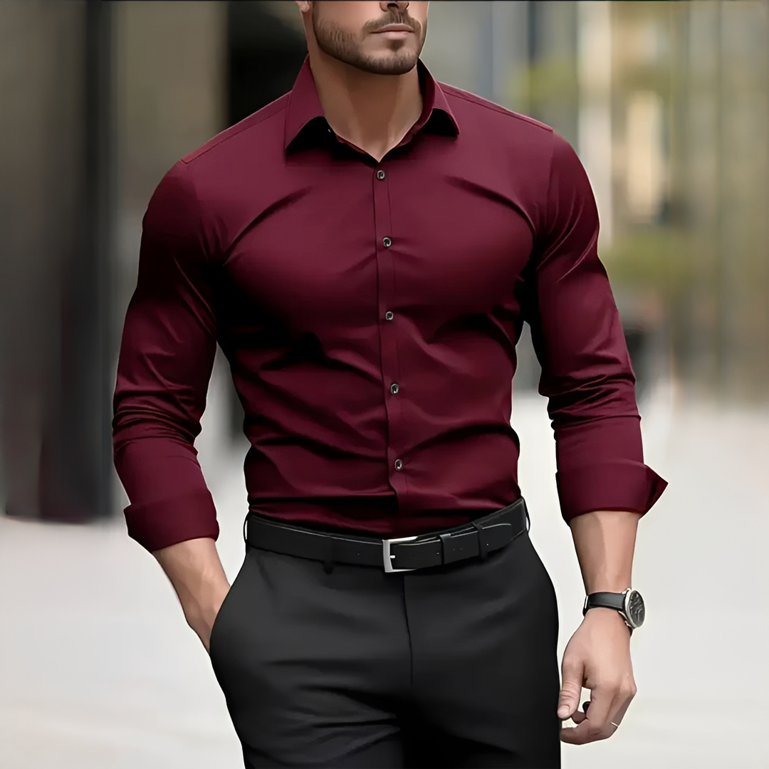 Kervan - Chemise à manches longues aérée pour homme