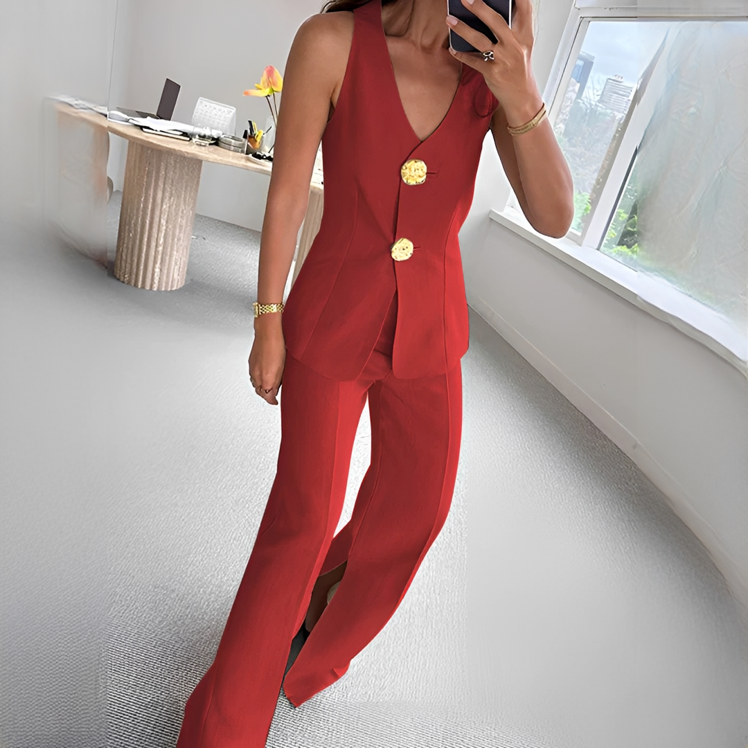 Verna - Ensemble décontracté sans manches haut et pantalon