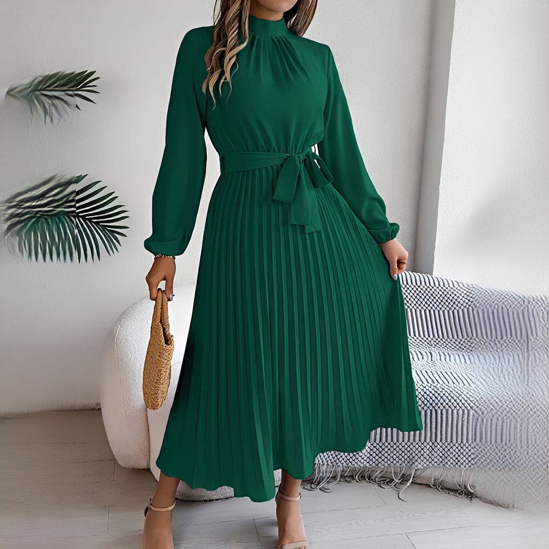 Jessy - Robe à plis à manches longues pour femme