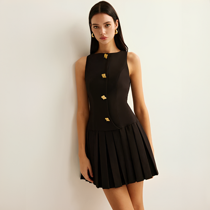 Valery - Robe Mini Élégante Plissée