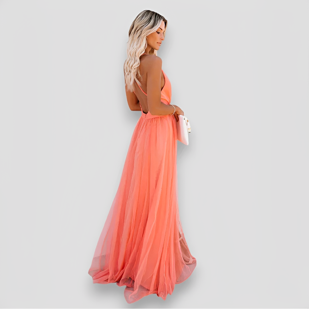Lidia - Robe Maxi Élégante à Col en V