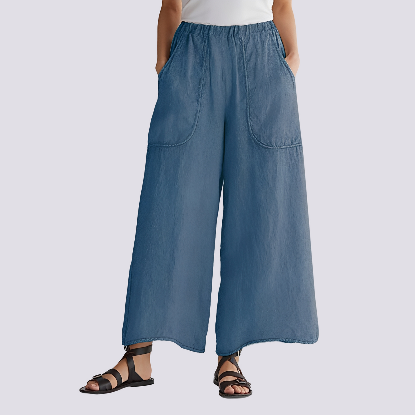Angela - Pantalon femme à jambes évasées et style décontracté