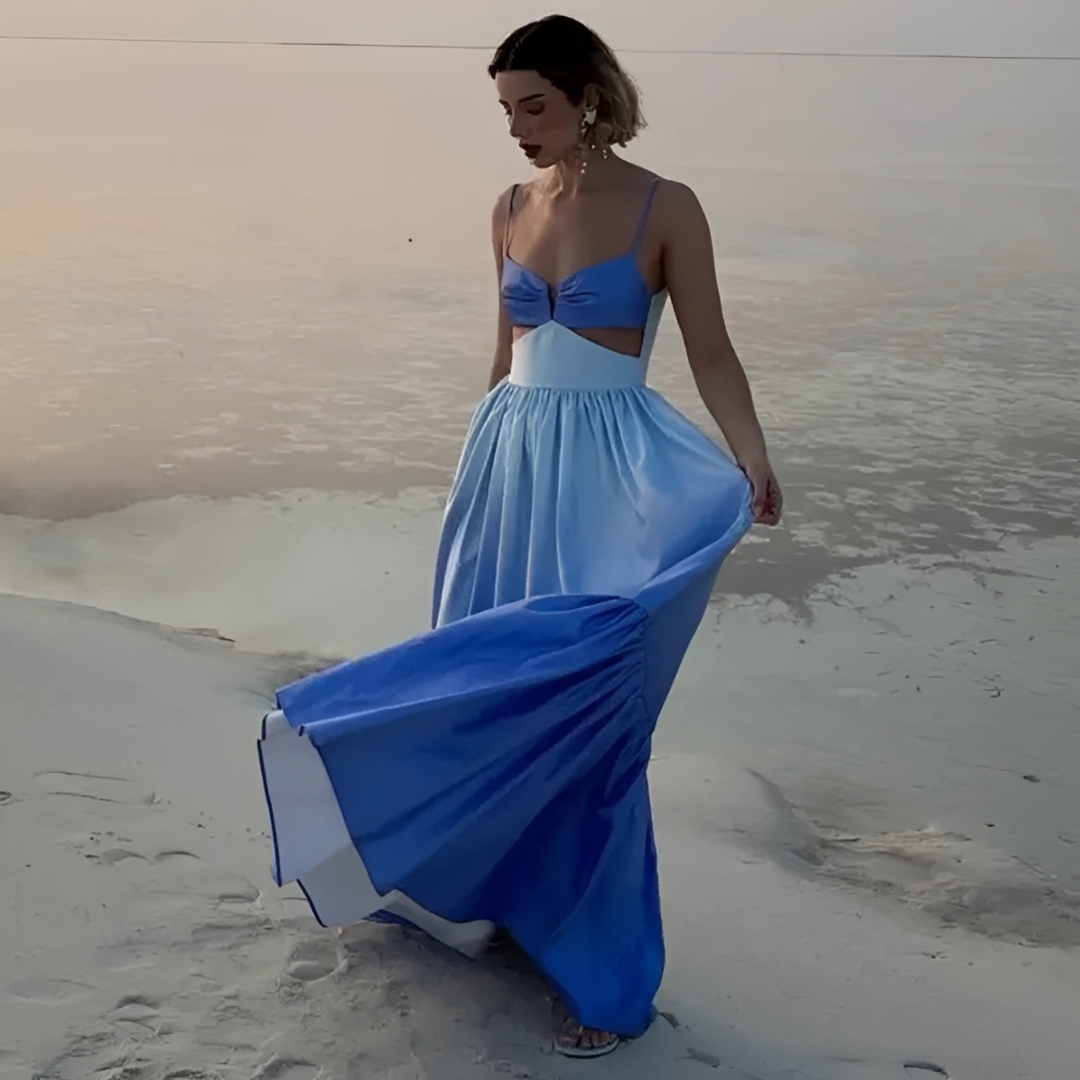 Corina - Robe Longue Élégante à Bretelles