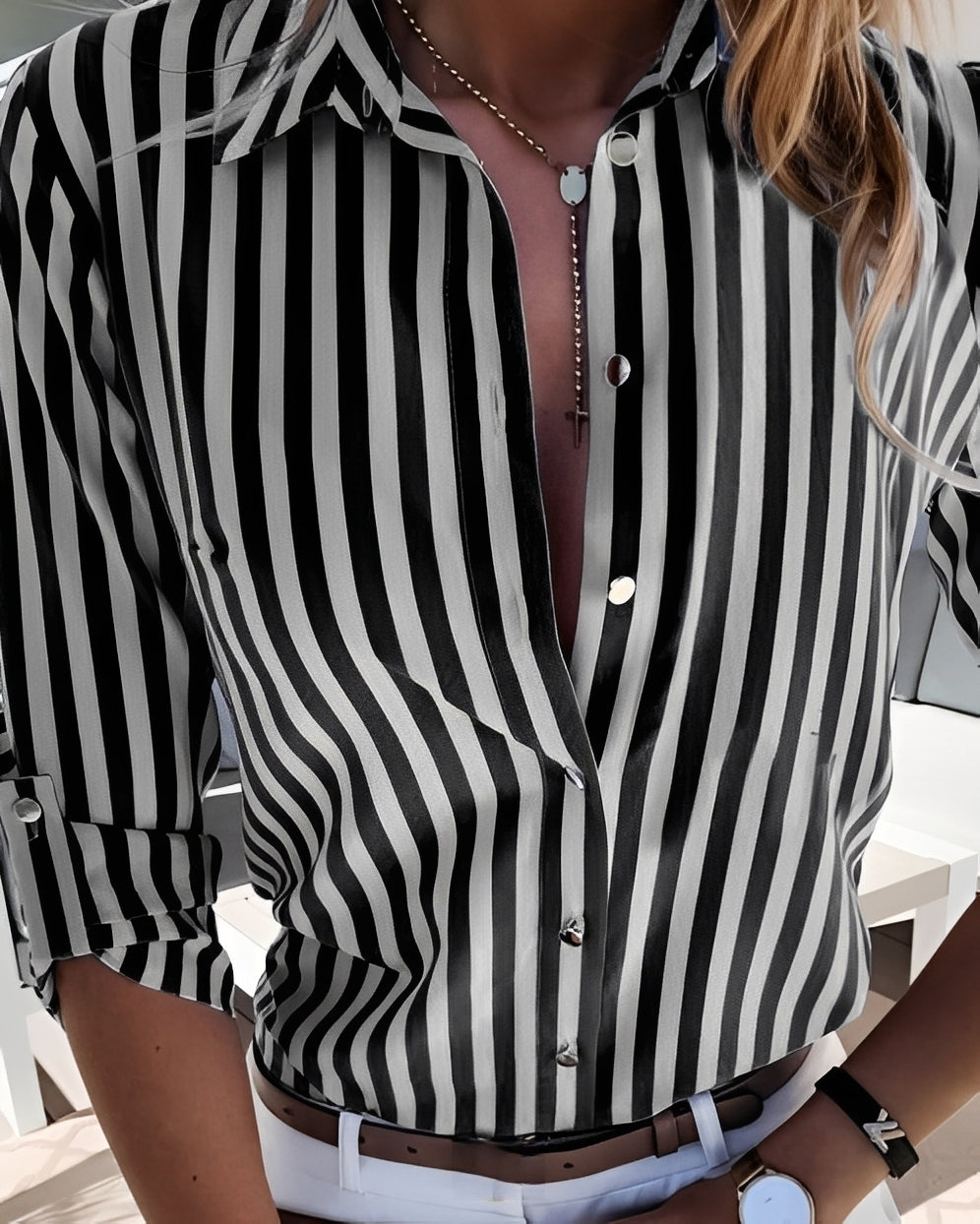 Rosie - Blouse à rayures vintage