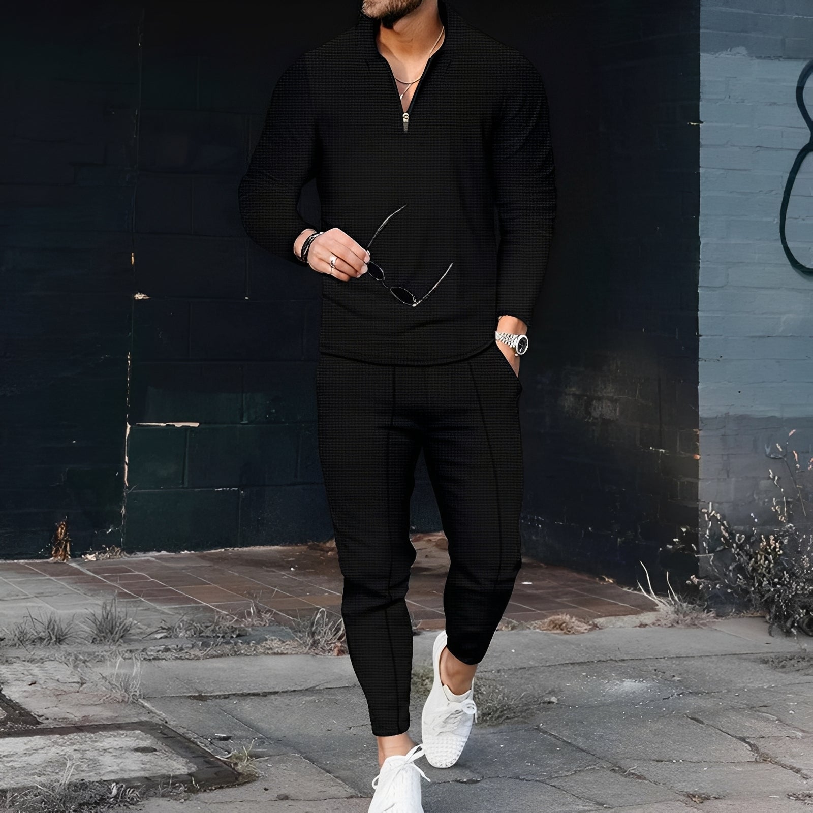Andrew - Ensemble de sport chic avec motif texturé pour hommes