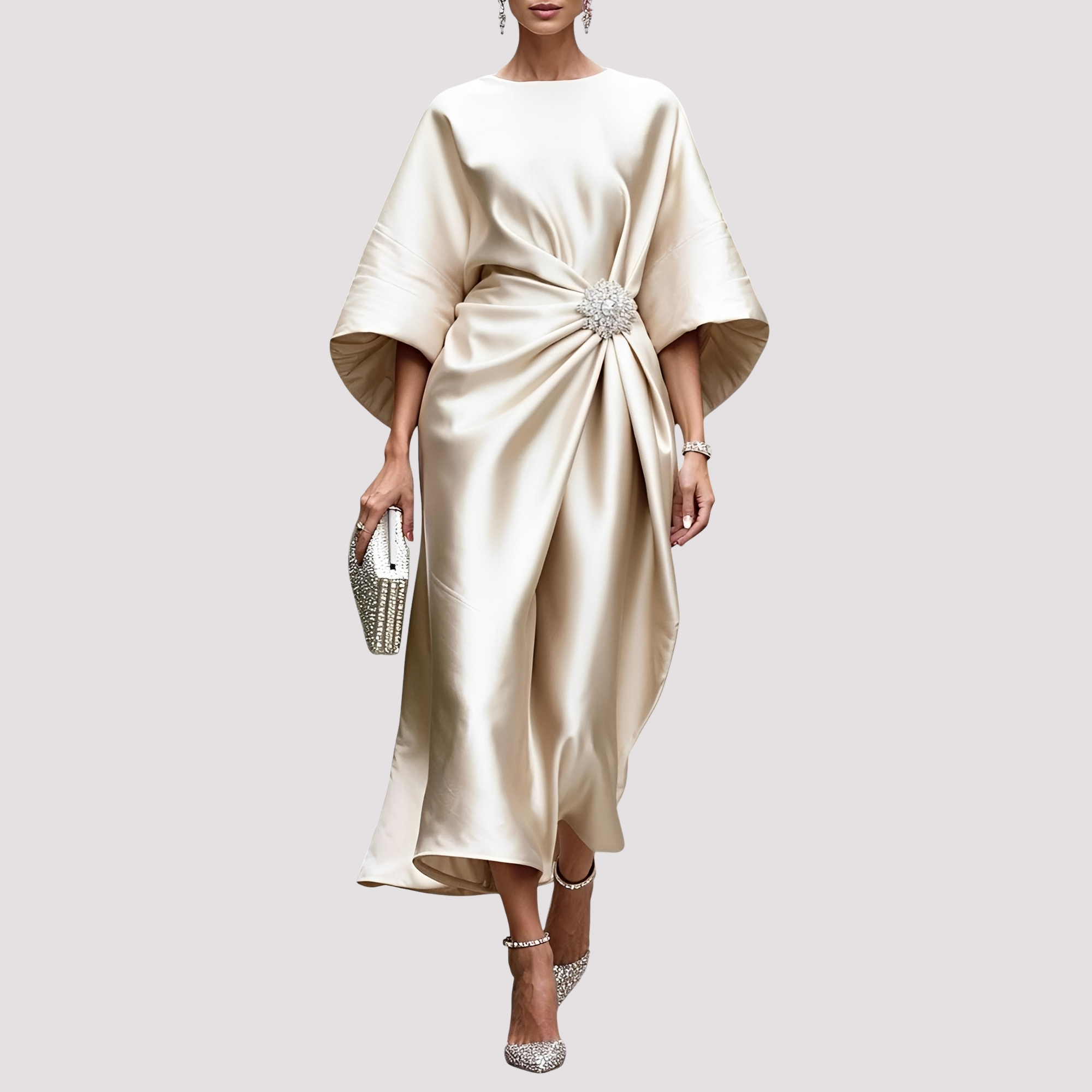Kay - Robe Midi Chic avec Design Croisé