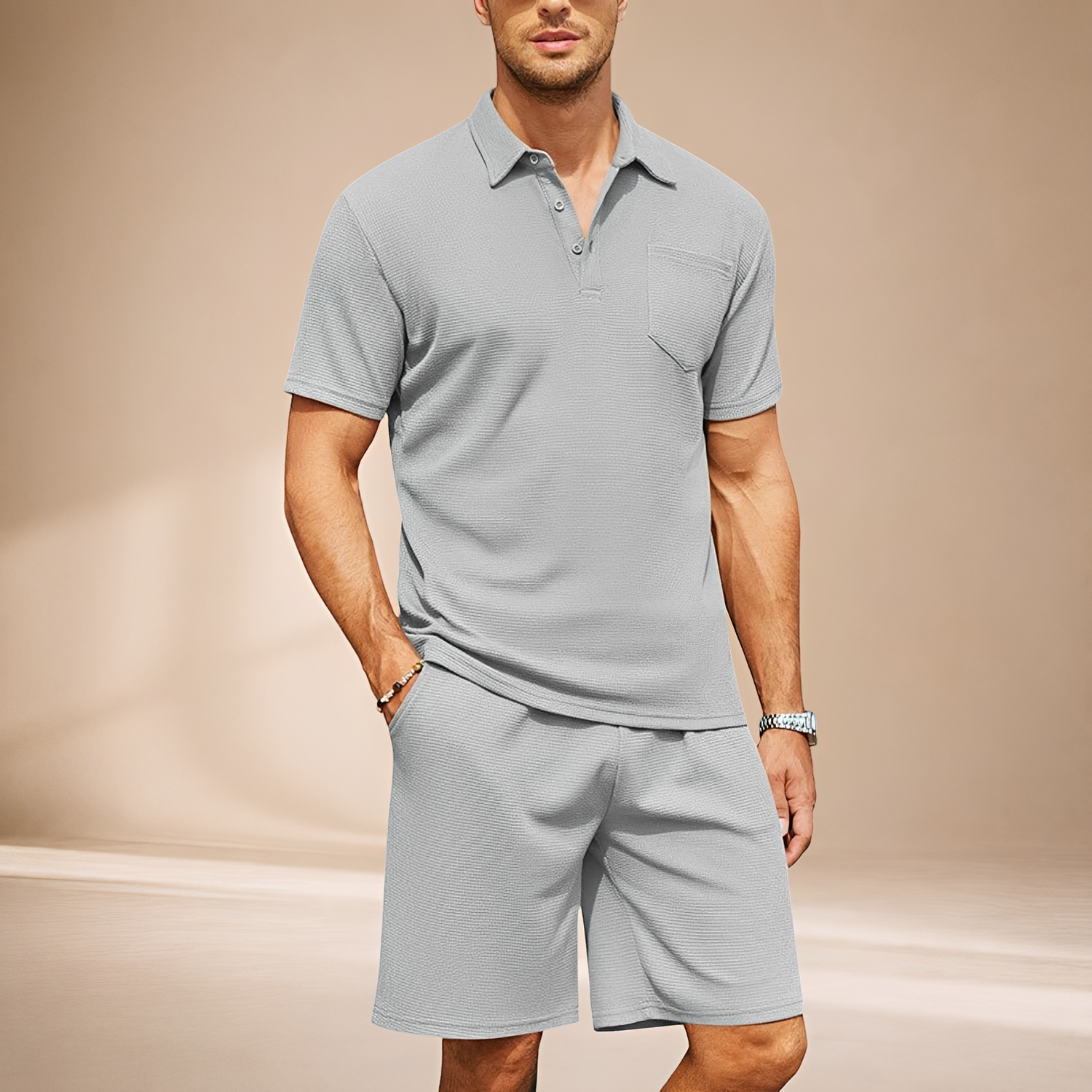 Barry - Ensemble Polo Ajusté à Texture