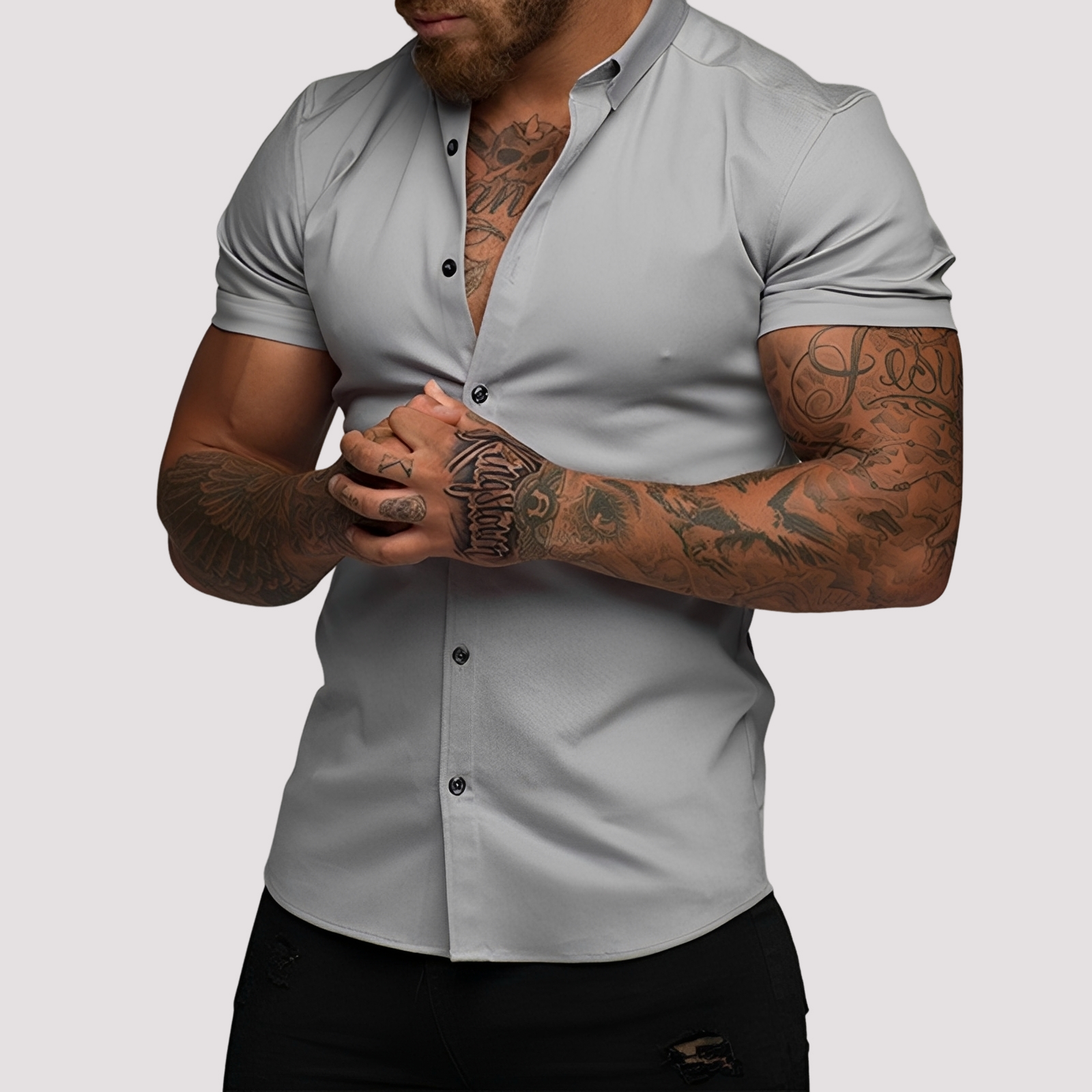 Oscar - Chemise ajustée manches courtes pour homme
