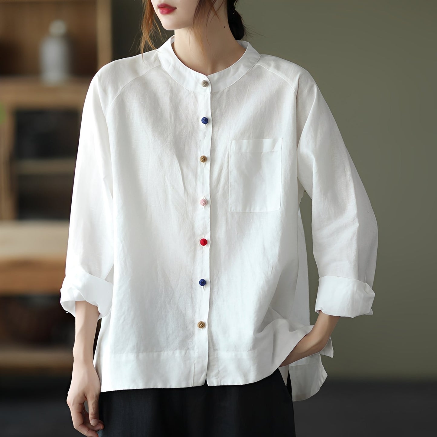 Nellie - Blouse ample avec poches pour femmes