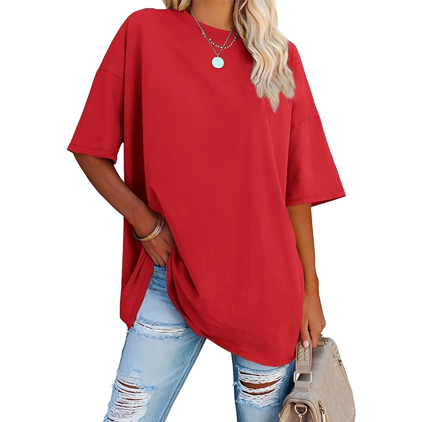 Alice - T-shirt ample avec épaules tombantes