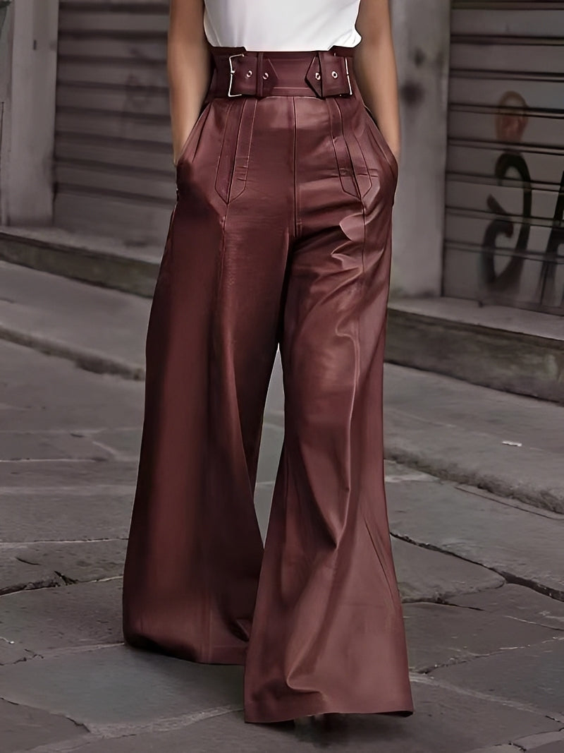 Cathy - Pantalon ample taille haute et élégant