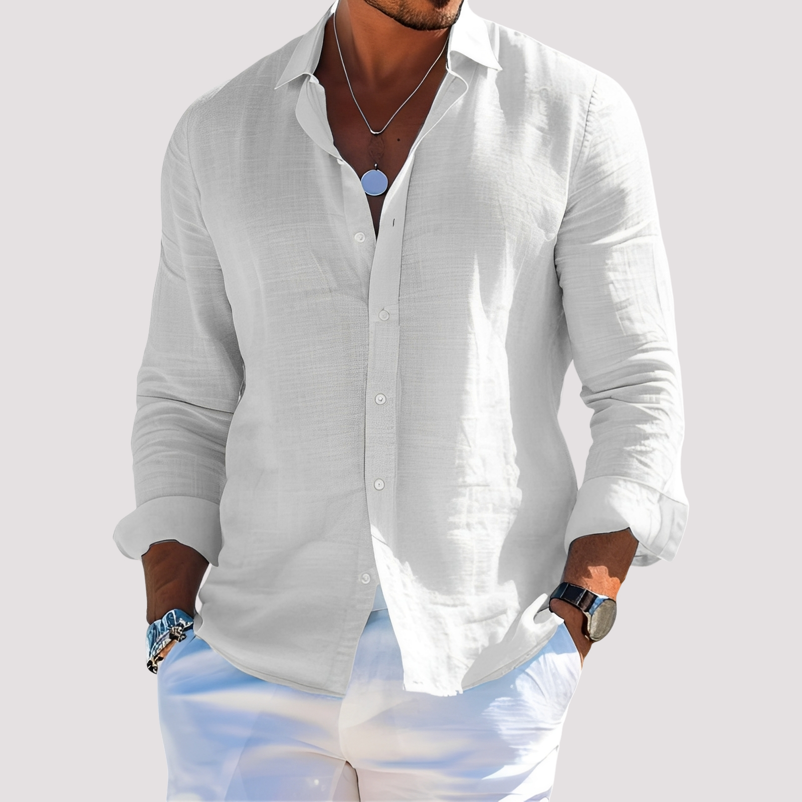 Dale – Chemise à manches longues pour hommes – Informelle et relax