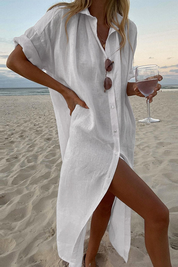 Gracey - Robe chemise style plage