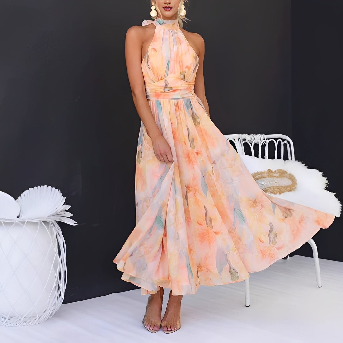 Esther – Robe longue pour femmes – ambiance florale