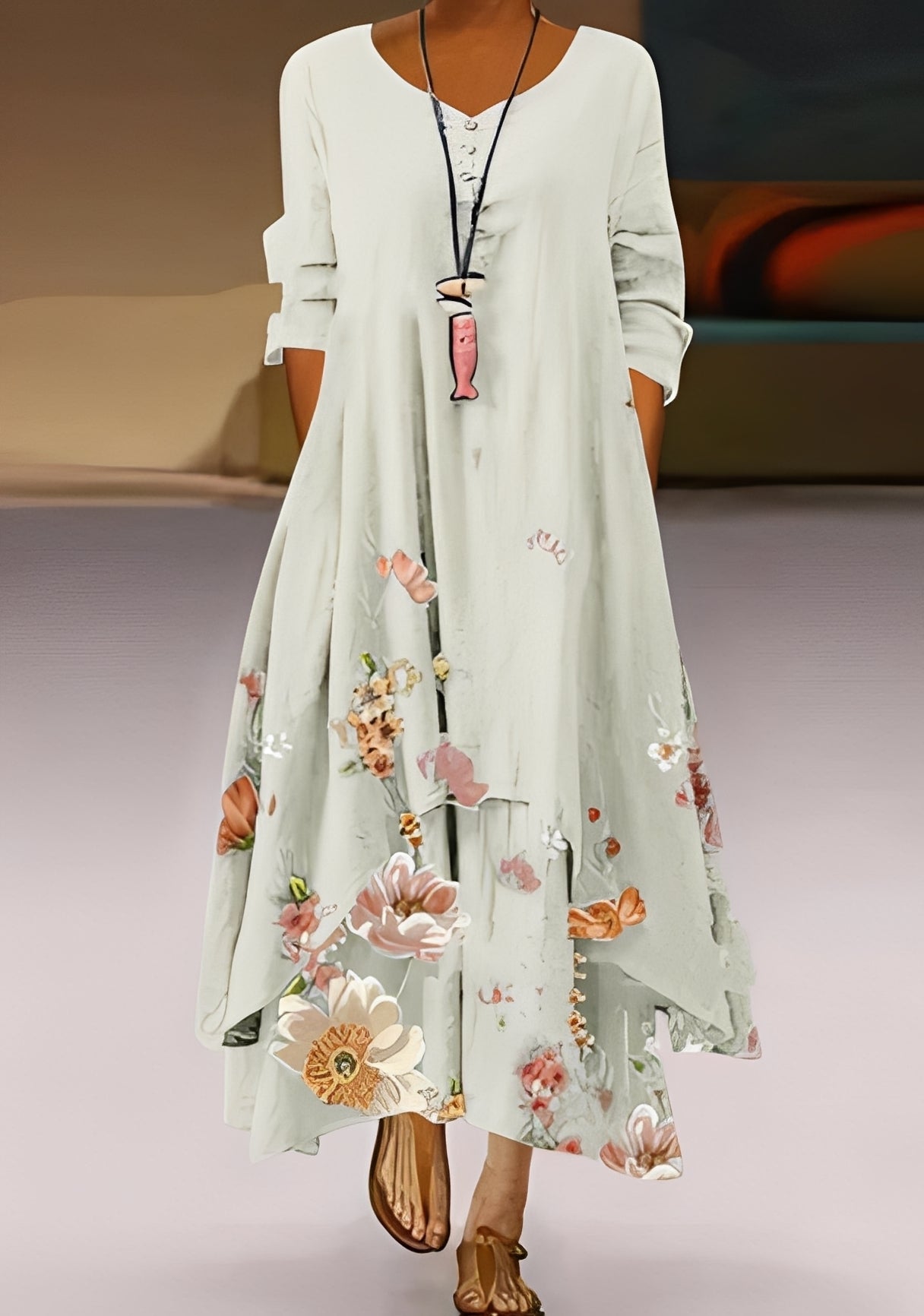 Belle - Robe élégante et fluide à motifs pour femmes
