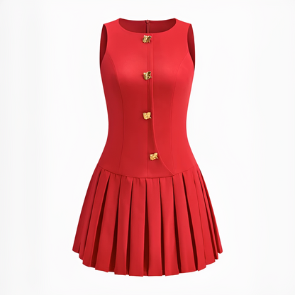 Valery - Robe Mini Élégante Plissée