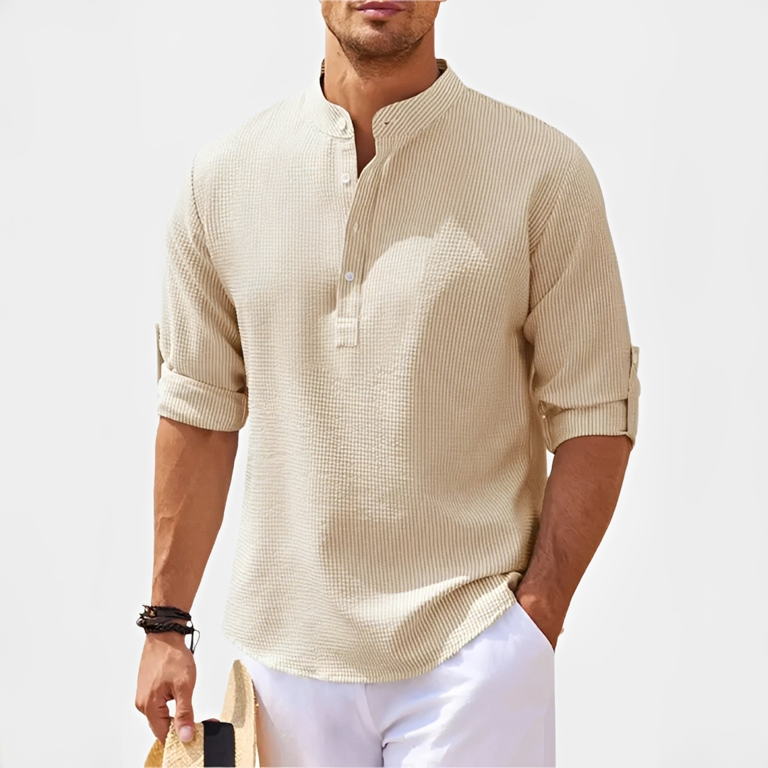 Khenneth - Chemise d'été moderne à manches longues pour homme