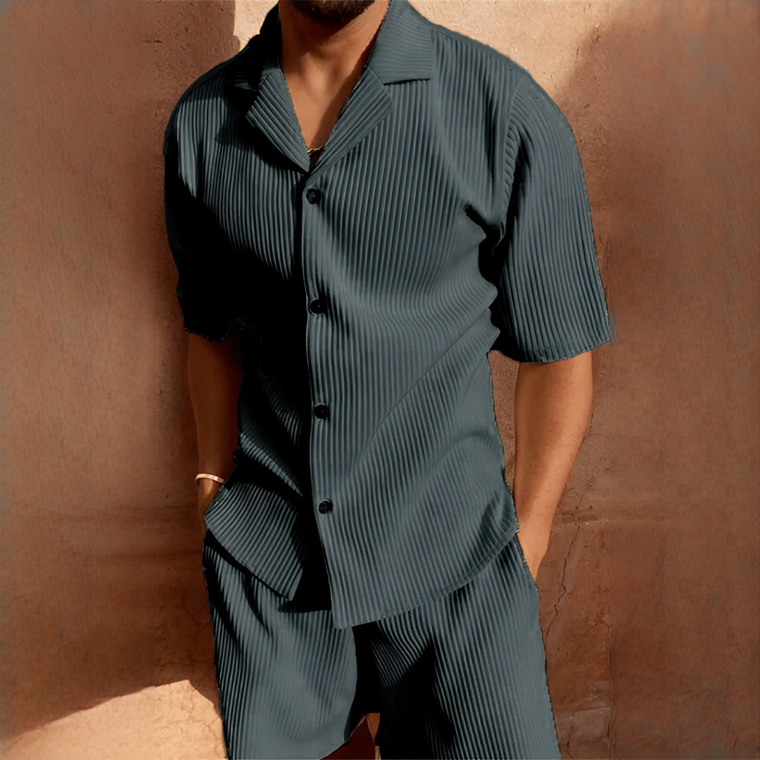 Junmar - Ensemble chemise et short homme décontracté